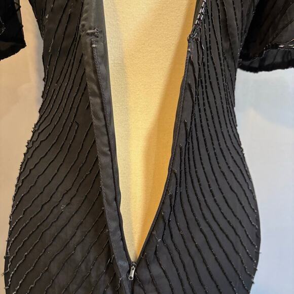 Vintage Jennifer Black & Gold Beaded Cocktail Dress, size small - Picture 11 of 15